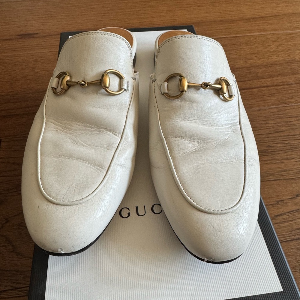 Gucci Princetown Leather Loafers with Gold Hardware